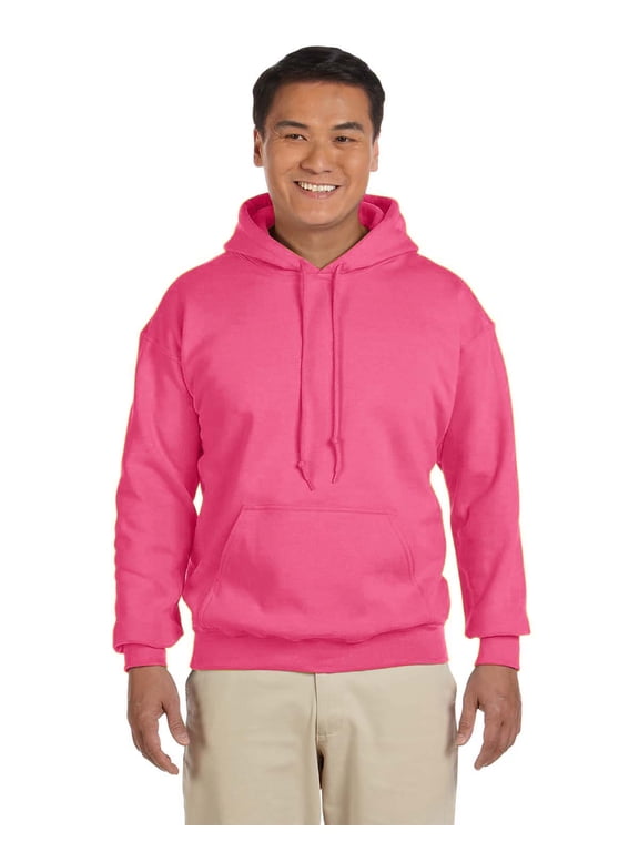 Heavy Blend Adult Hooded Sweatshirt , G185 , Safety Pink , Medium