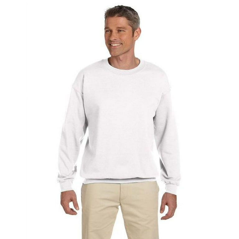 Gildan Heavy Blend Crewneck Sweatshirt 18000 White Size XS