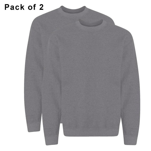 Gildan - Heavy Blend Crewneck Sweatshirt, Pullover Fleece Sweater for Men, Graphite Heather, 8 Oz. 50/50 Cotton/Polyester, 2 Pack, 2XL Size