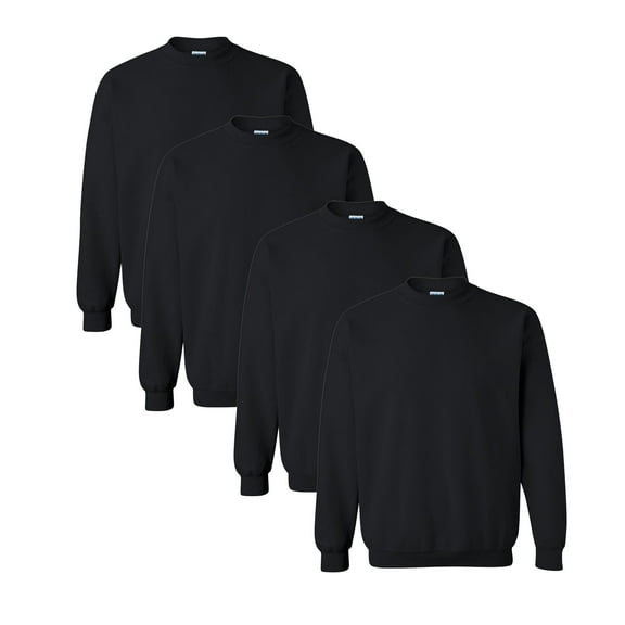 Gildan Heavy Blend Crewneck Sweatshirt- Size 4XL | Unisex Sweatshirts 8oz,  50/50 Cotton/Polyester Black Fleece Pullover Pack of 4