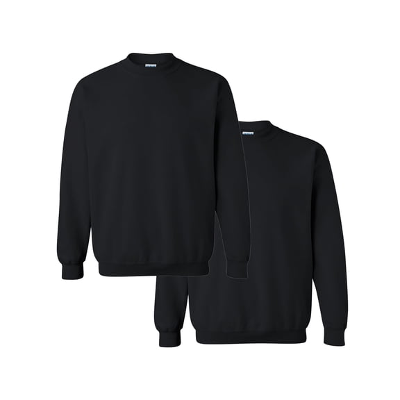 Gildan Heavy Blend Crewneck Sweatshirt- Size S | Unisex Sweatshirts 8oz,  50/50 Cotton/Polyester Black Fleece Pullover Pack of 2