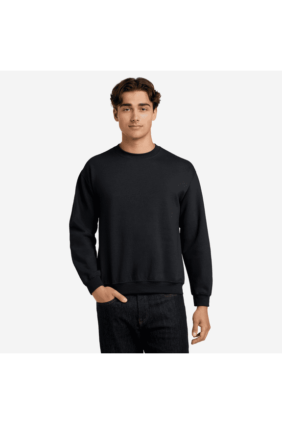 Heavy Blend Crewneck Sweatshirt for Men, Classic Fit, Black, Size-M, Fleece Pullover, 1-Pack