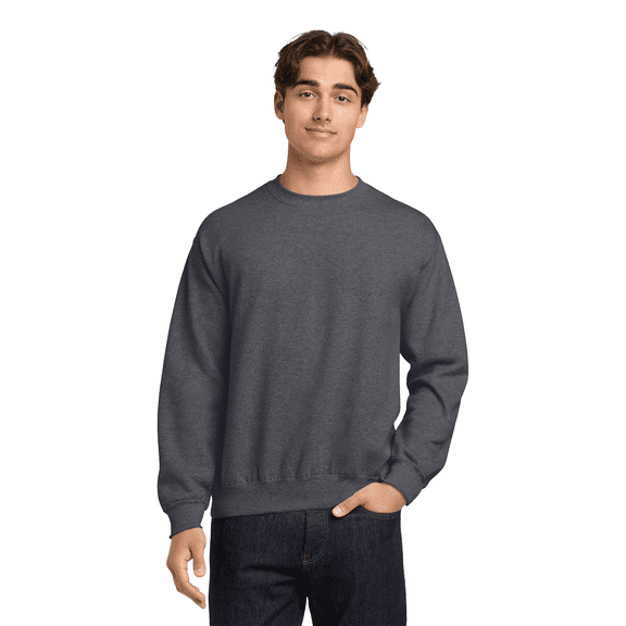 Gildan Heavy Blend Crewneck Sweatshirt for Men and Women, Casual Fleece Sweater, Long Sleeve Pullover, Dark Heather, XL