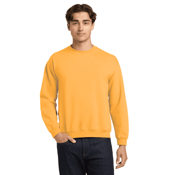 Gildan Heavy Blend Crewneck Sweatshirt for Men and Women, Casual Fleece Sweater, Long Sleeve Pullover, Gold, L