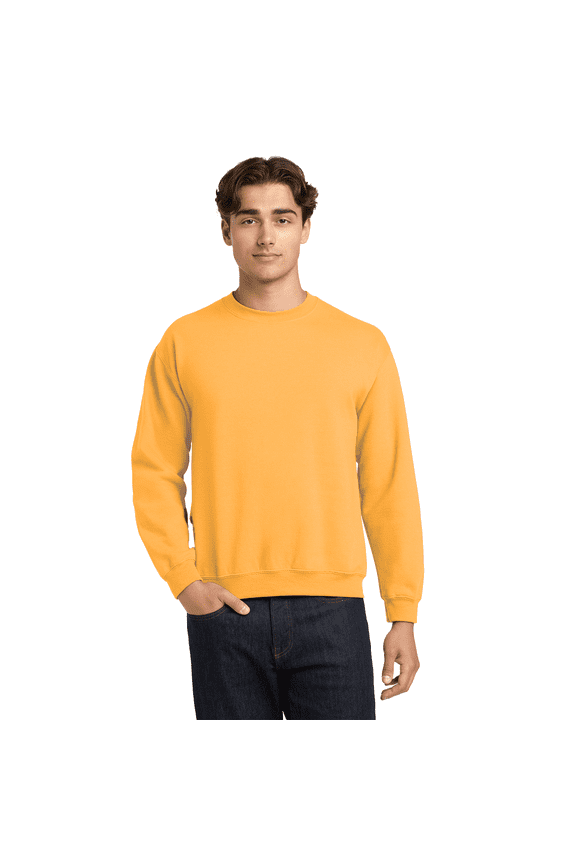 Heavy Blend Crewneck Sweatshirt for Men and Women, Casual Fleece Sweater, Long Sleeve Pullover, Gold, M