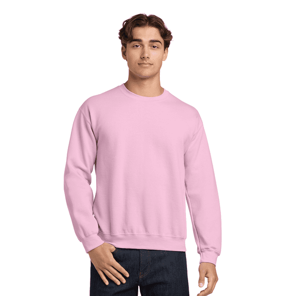 Gildan Heavy Blend Crewneck Sweatshirt for Men and Women, Casual Fleece Sweater, Long Sleeve Pullover, Light Pink, L