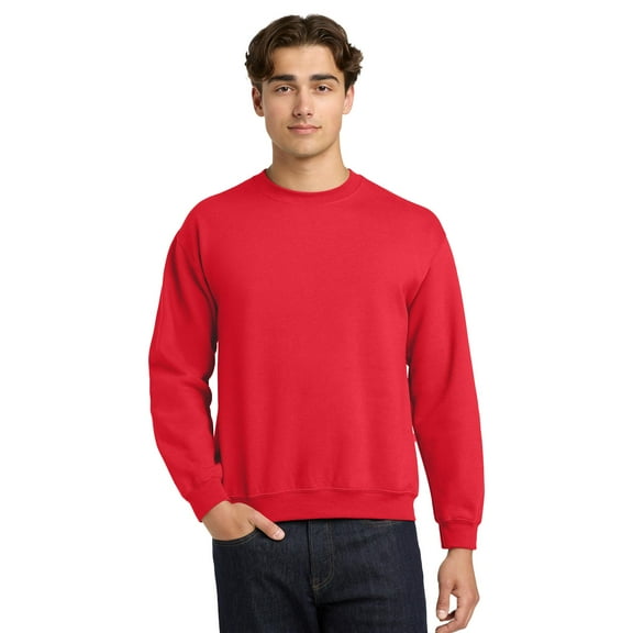 Gildan Heavy Blend Crewneck Sweatshirt for Men and Women, Casual Fleece Sweater, Long Sleeve Pullover, Red, M