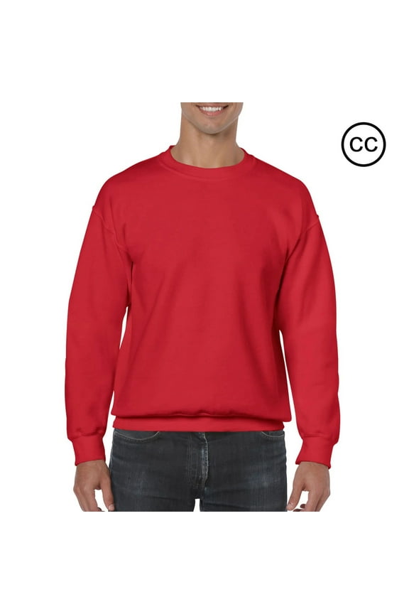 Heavy Blend Crewneck Sweatshirt for Unisex | Long Sleeve Casual Fleece Sweatshirts 8oz, Size XS, Red Pullover