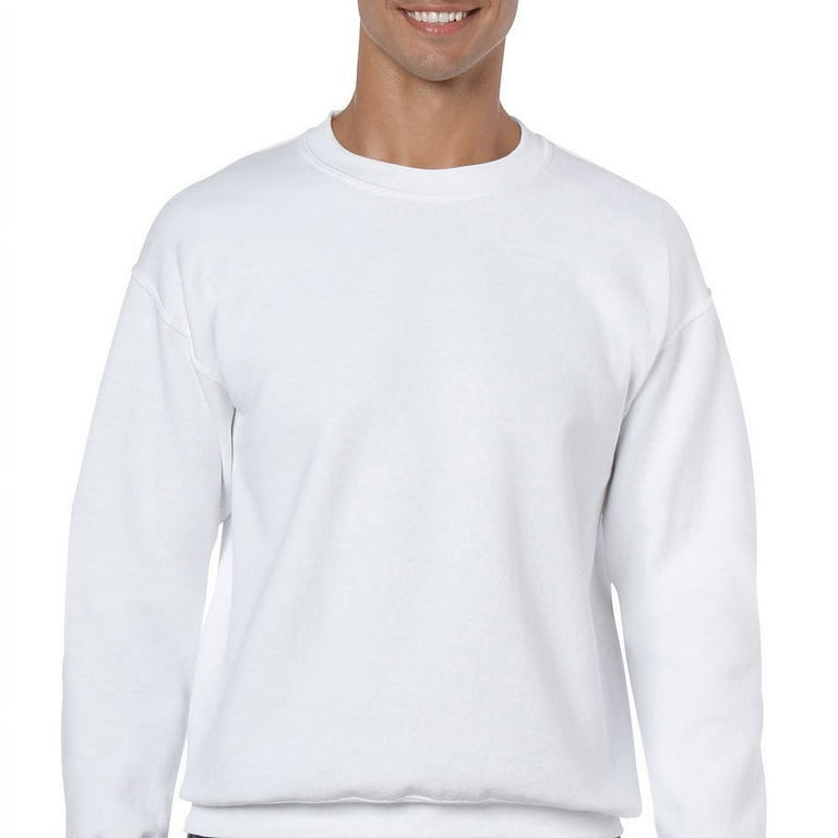 Gildan Heavy Blend Adult Pullover Sweater - White, Long, Crew Neck