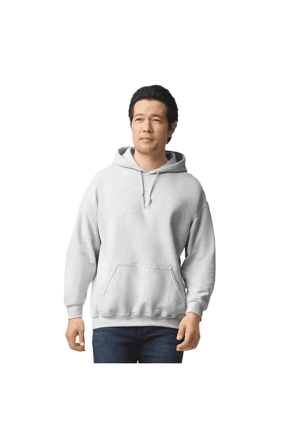 Heavy Blend Fleece Hooded Sweatshirt, Men's Pullover Ash Pocket Hoodie, S