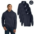 thumbnail image 1 of Gildan Heavy Blend Fleece Hoodie for Men, 4 Pack Cozy Navy Hooded Sweatshirt, L, 1 of 5