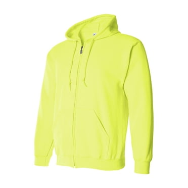 HeavyBlend Full Zip Hoodie – Safety Orange, Soft Pull-Resistant Sweatshirt