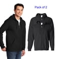 thumbnail image 1 of Gildan Heavy Blend Full-Zip Hooded Sweatshirt for Unisex GR18 Pullover Fleece Pouch Pocket Hoodie Black Pack 2, S, 1 of 5