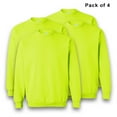 thumbnail image 1 of Gildan High Visibility Crewneck Sweatshirt | Heavy Blend Hi Vis Safety Green Sweater Crafted 8 oz 50/50 Cotton/Polyester, Size XL, Pack of 4, 1 of 6