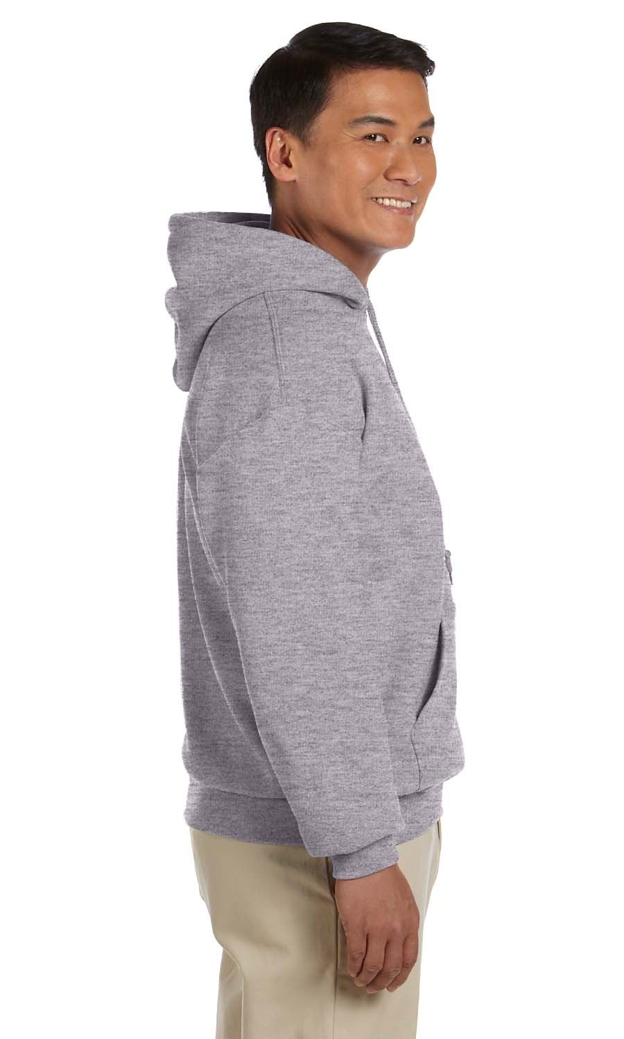 18500 Gildan® Heavy Blend™ Adult Hooded Sweatshirt Fleece Pullover Hoodie  (Back & Sport Gray)