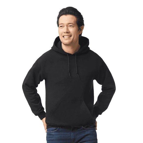 Gildan Heavy Blend Hooded Sweatshirt, Everyday Pullover Hoodie for Casual Style, Black, 2XL