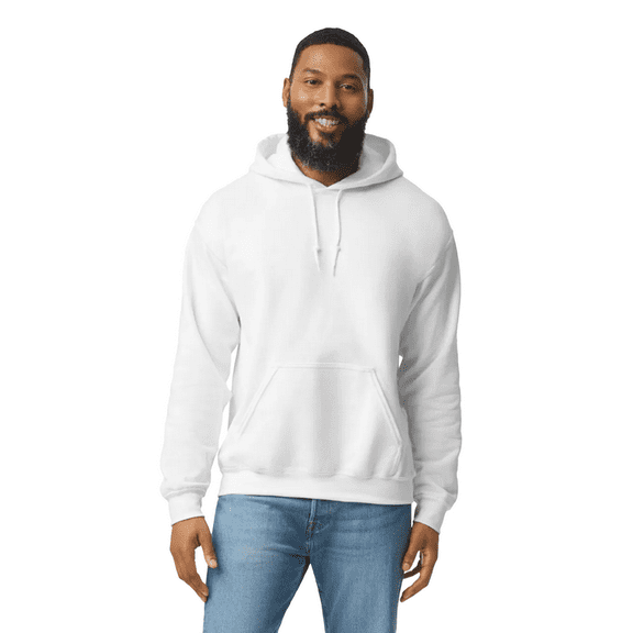 Gildan Heavy Blend Hooded Sweatshirt, Everyday Pullover Hoodie for Casual Style, White, 2XL