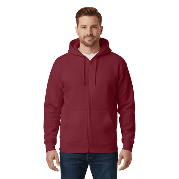 Gildan Heavy Blend Hooded Sweatshirt, Men's Classic Fit Fleece Pullover Hoodie, Cardinal Red, M