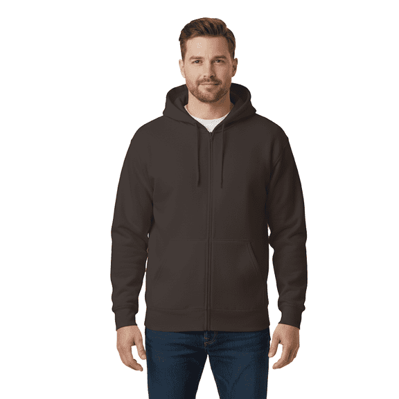 Gildan Heavy Blend Hooded Sweatshirt, Men's Classic Fit Fleece Pullover Hoodie, Dark Chocolate, M