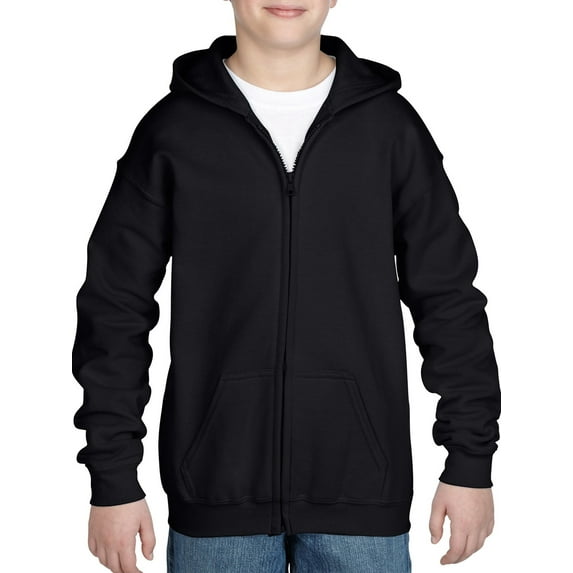 Gildan Heavy Blend Kids Full Zip Pocketed Hooded Sweatshirt