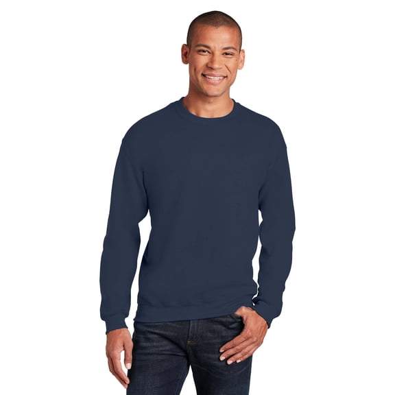 Gildan Heavy Blend Men's Fleece Crewneck Sweatshirt, Classic Fit, Warm Soft Pullover, Navy, 2XL
