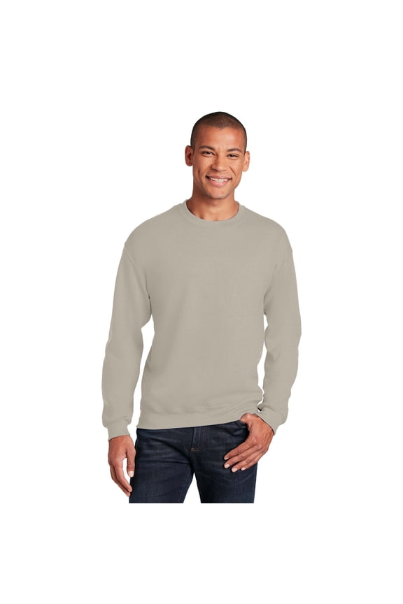 Heavy Blend Men's Fleece Crewneck Sweatshirt, Classic Fit, Warm Soft Pullover, Sand, 3XL