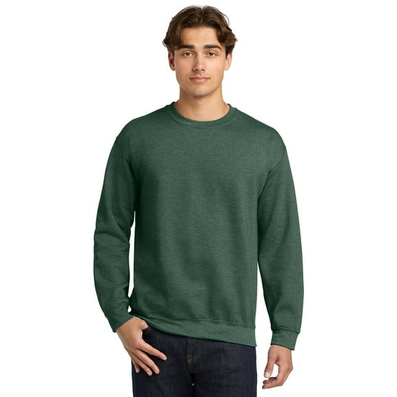 Gildan Heavy Blend Men's Fleece Crewneck Sweatshirt, Classic, Soft Pullover, Heather Dark Green, XL