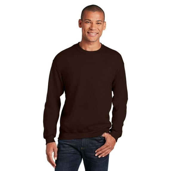 Gildan Heavy Blend Men's Fleece Crewneck Sweatshirt, Classic Warm Soft Pullover, Dark Chocolate, M