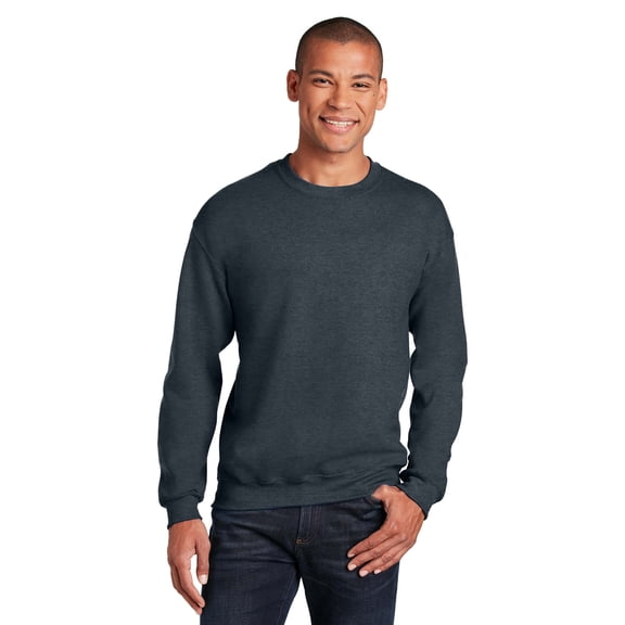 Gildan Heavy Blend Men's Fleece Crewneck Sweatshirt, Classic Warm Soft Pullover, Dark Heather, XL