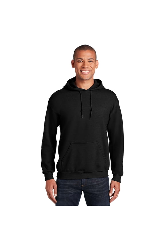 Heavy Blend Men’s Fleece Hooded Sweatshirt, Soft Pullover Pocket Hoodie, Black, Size XL