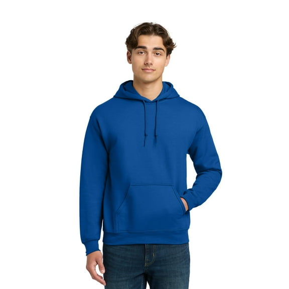 Gildan Heavy Blend Men's Fleece Hooded Sweatshirt, Soft Pullover Pocket Hoodie, Light Blue, Size L