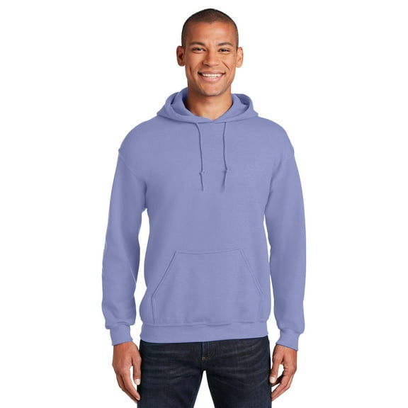 Gildan Heavy Blend Men's Fleece Hooded Sweatshirt, Soft Pullover Pocket Hoodie, Violet, Size S