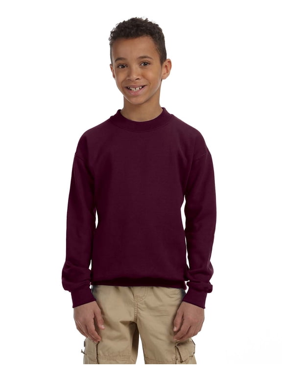 Heavy Blend Youth Crewneck Sweatshirt , G180B , Maroon , Small