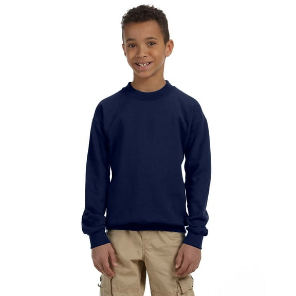 Gildan Heavy Blend Youth Crewneck Sweatshirt , G180B , Navy , Medium