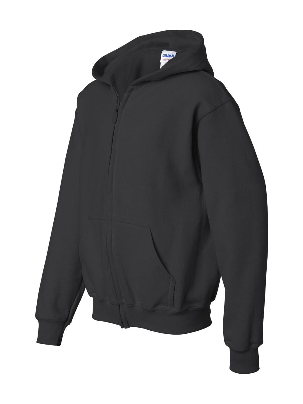 Gildan - Heavy Blend Youth Full-Zip Hooded Sweatshirt - 18600B - Black - Size: M