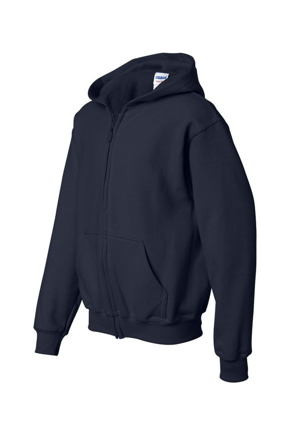 - Heavy Blend Youth Full-Zip Hooded Sweatshirt - 18600B - Navy - Size: XS