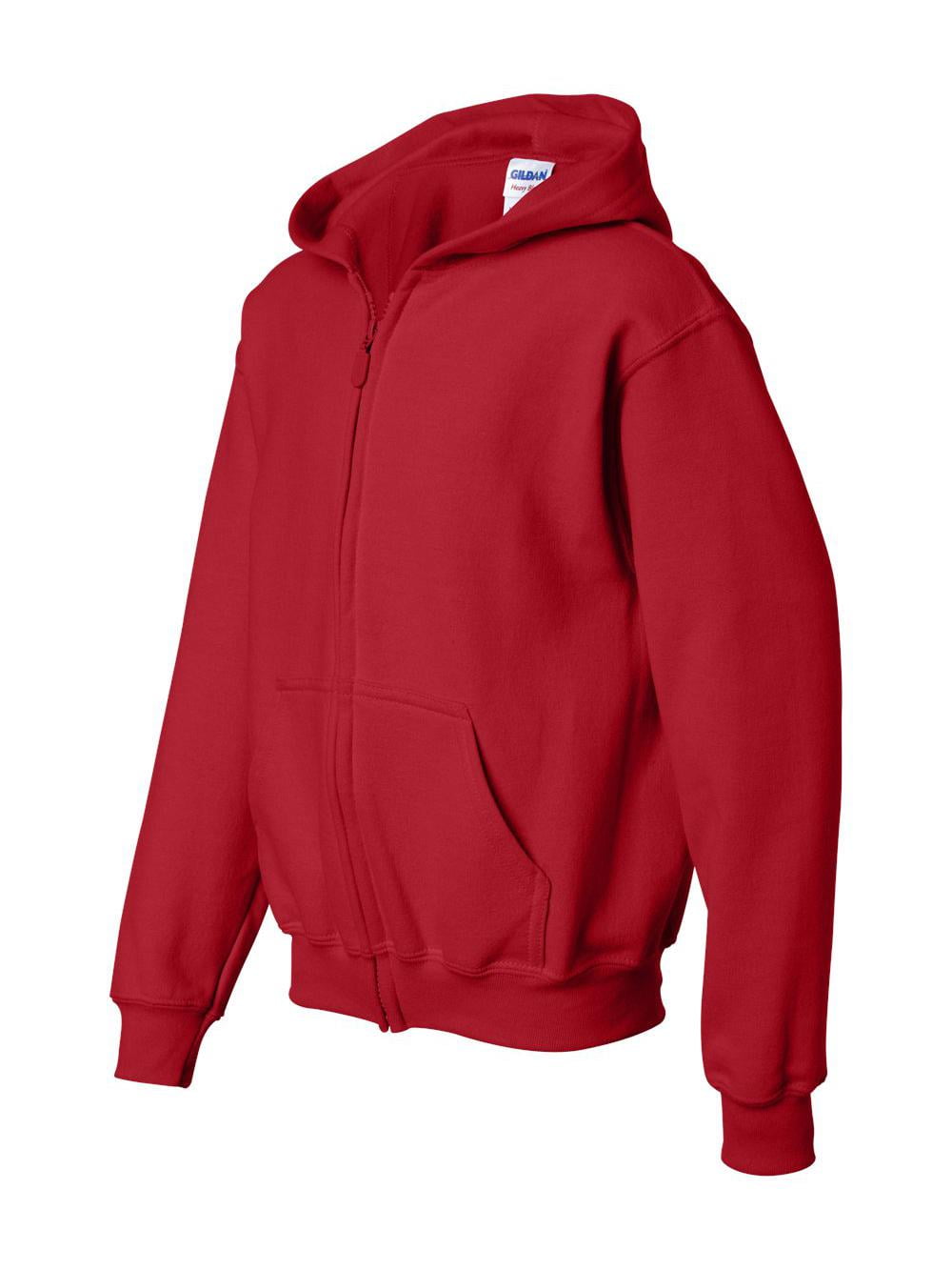 Gildan - Heavy Blend Youth Full-Zip Hooded Sweatshirt - 18600B - Red - Size: L