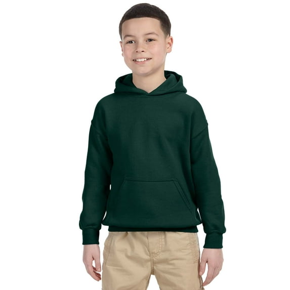 Gildan Heavy Blend Youth Hooded Sweatshirt , G185B , Forest Green , Medium