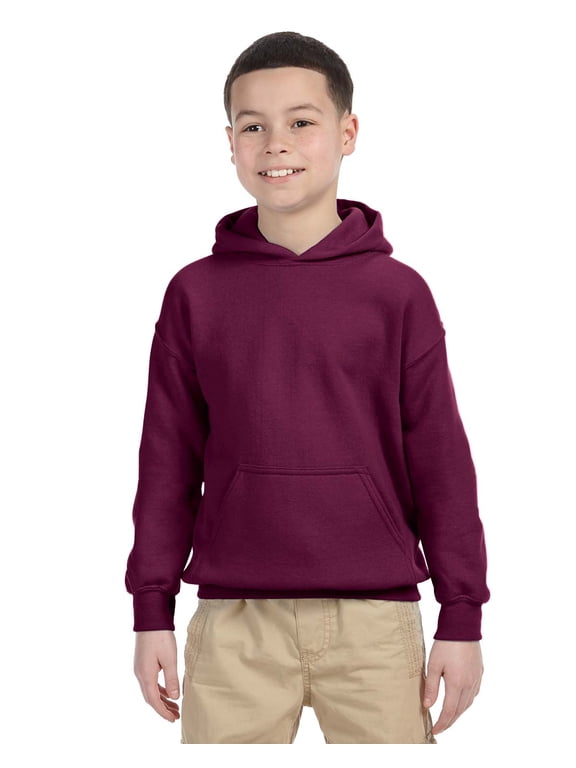 Heavy Blend Youth Hooded Sweatshirt , G185B , Maroon , Medium