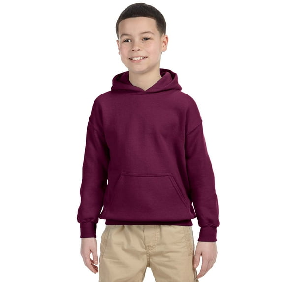 Gildan Heavy Blend Youth Hooded Sweatshirt , G185B , Maroon , Medium