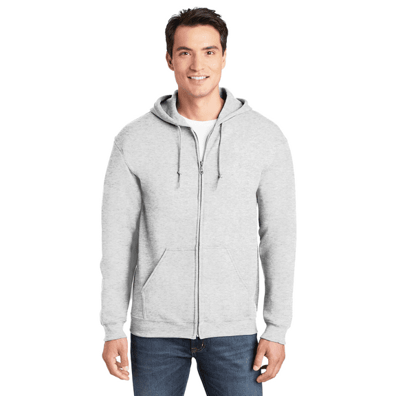 Gildan Heavy Blend Zip Up Hoodie, Midweight Hoodie, Fleece Hooded Sweatshirt, Ash, 3XL