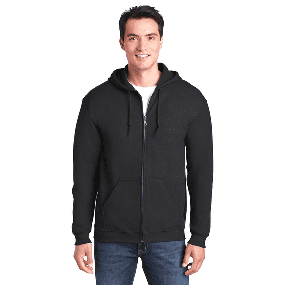 Gildan Heavy Blend Zip Up Hoodie, Midweight Hoodie, Fleece Hooded Sweatshirt, Black, L