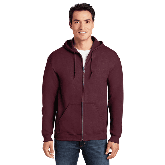Gildan Heavy Blend Zip Up Hoodie, Midweight Hoodie, Fleece Hooded Sweatshirt, Maroon, 3XL
