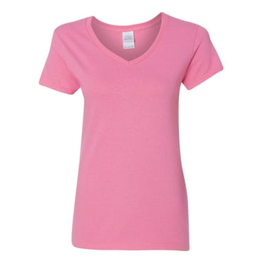 Gildan Heavy Cotton Women's V-Neck T-Shirt 5V00L - Azalea Size L