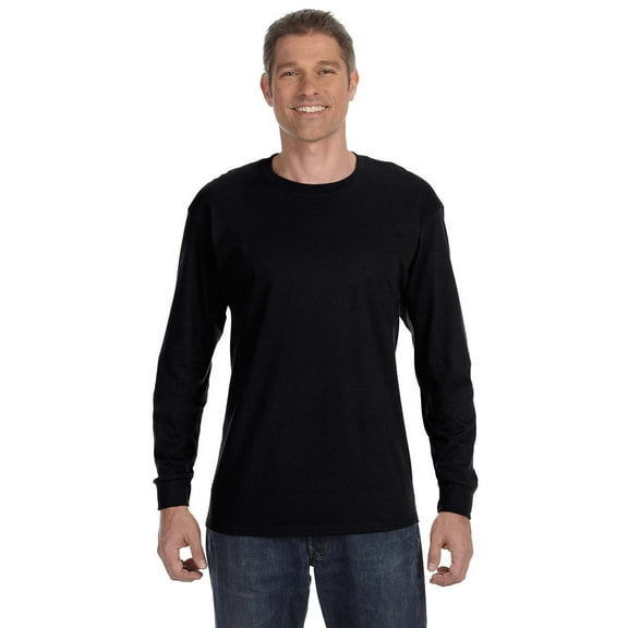 Gildan Heavy Cotton 5.3 oz. Long-Sleeve Men T-Shirt Black X-Large
