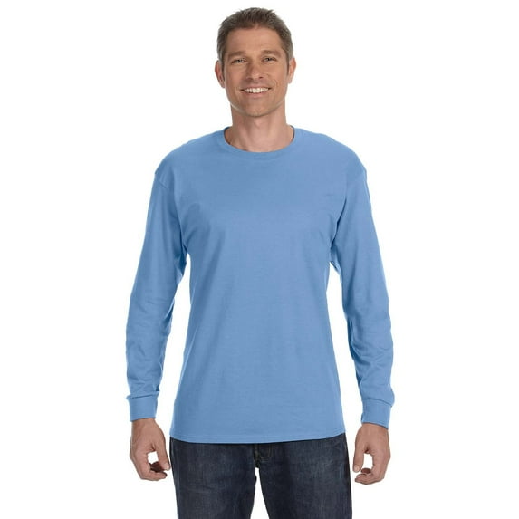 Gildan Heavy Cotton 5.3 oz. Long-Sleeve Men T-Shirt Carolina Blue Large