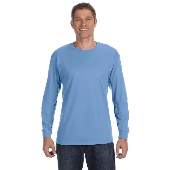 Gildan Heavy Cotton 5.3 oz. Long-Sleeve Men T-Shirt Carolina Blue Medium