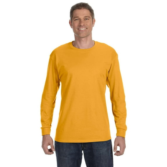 Gildan Heavy Cotton 5.3 oz. Long-Sleeve Men T-Shirt Gold Large