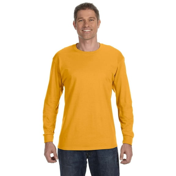 Gildan Heavy Cotton 5.3 oz. Long-Sleeve Men T-Shirt Gold Small