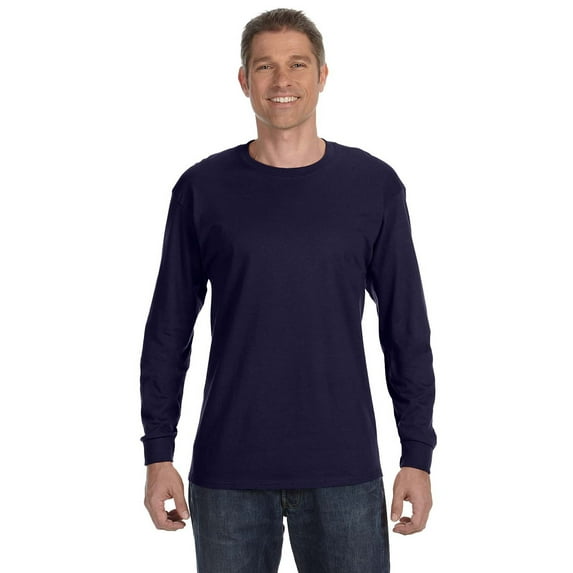 Gildan Heavy Cotton 5.3 oz. Long-Sleeve Men T-Shirt Navy 3X-Large